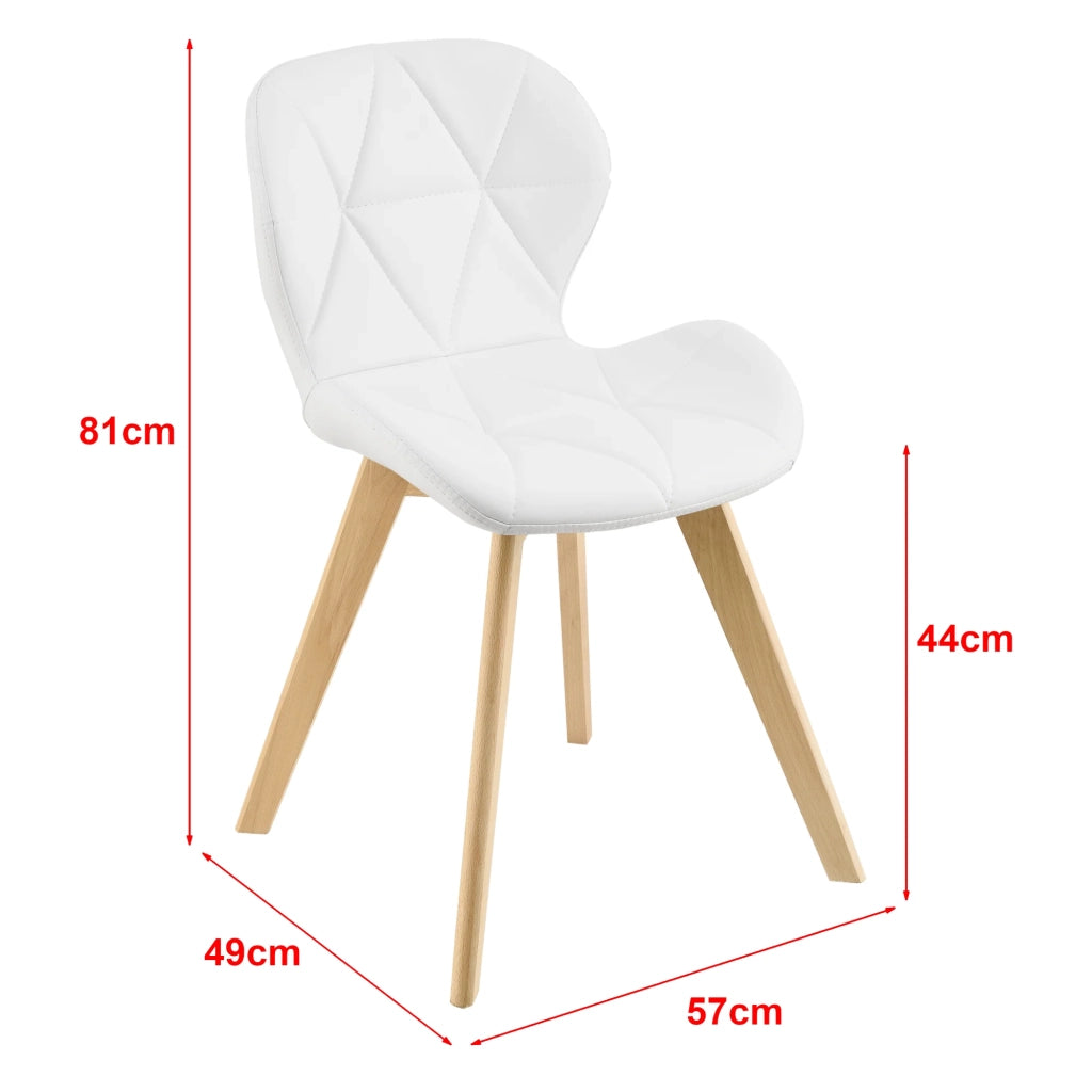 Set di 4 sedie da pranzo in similpelle 81 x 57 x 49 cm bianco 03_0006773