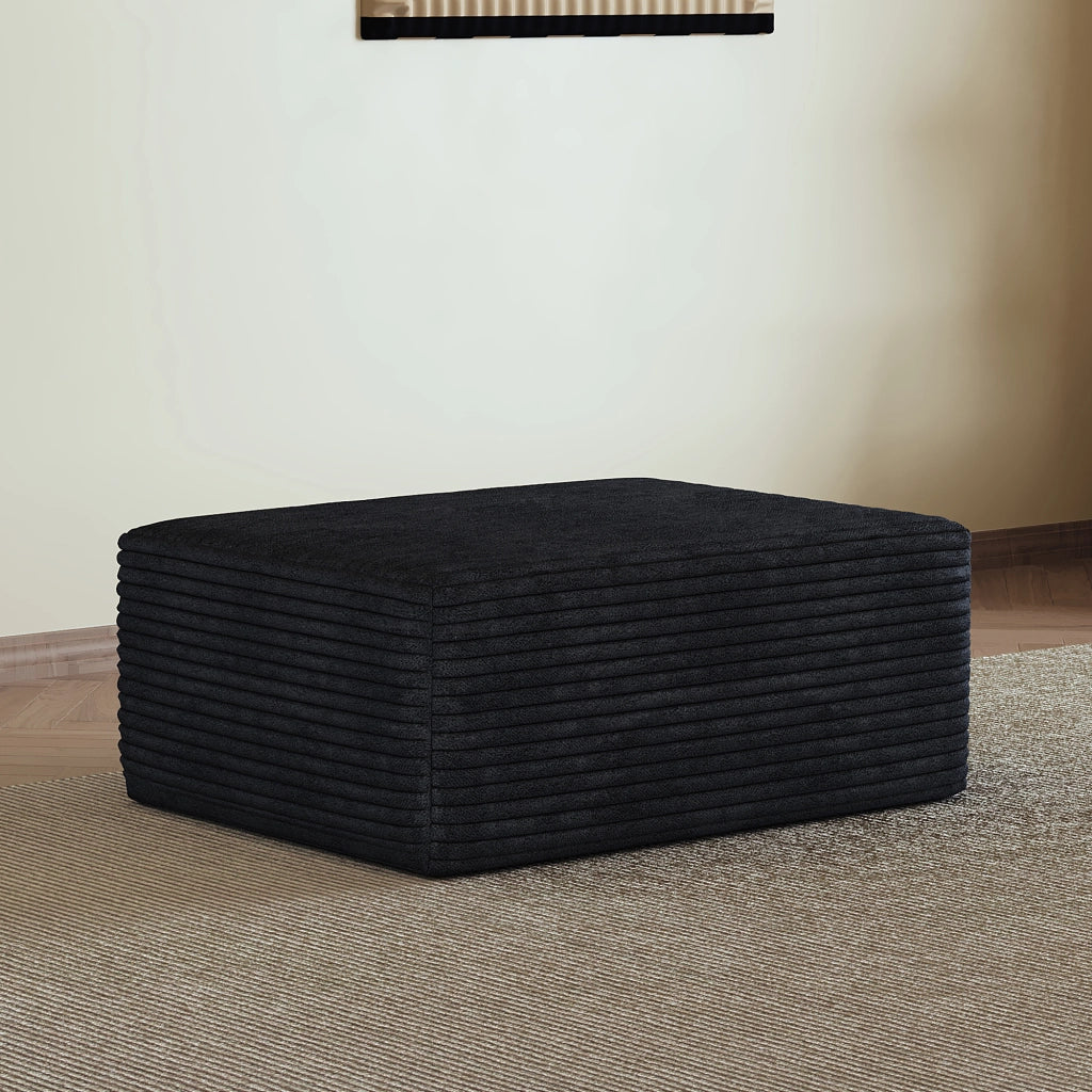 Pouf modulare reversibile - seduta ampia e senza montaggio - in tessuto - nero