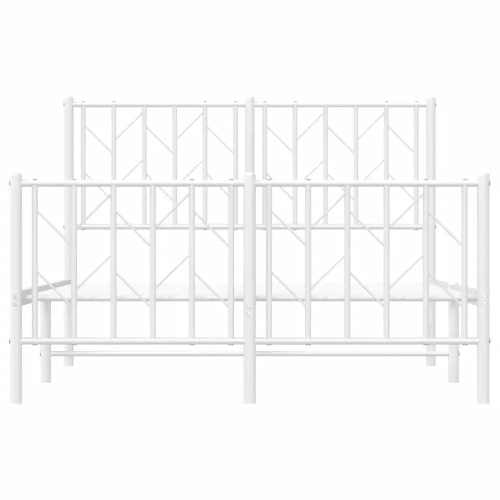 Giroletto con Testiera e Pediera-Struttura Letto Metallo Bianco 120x200 cm 589587