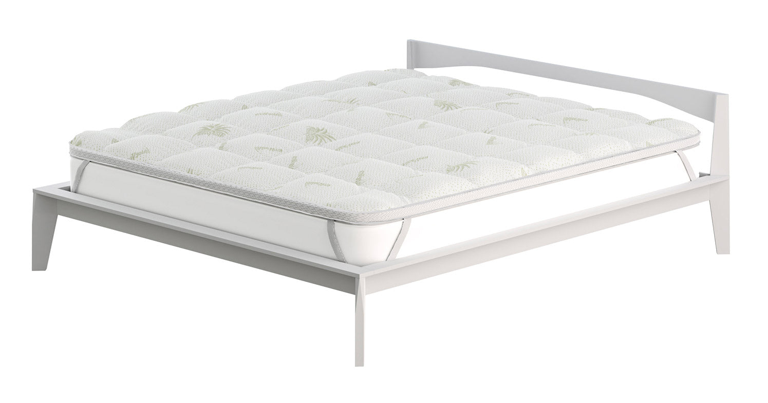 Topper 1 Piazza e Mezzo Francese Trapuntato 800 gr/mq con Elastici Wellness Aloe