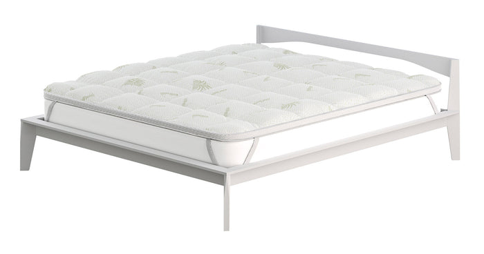 Topper 1 Piazza e Mezzo Francese Trapuntato 800 gr/mq con Elastici Wellness Aloe