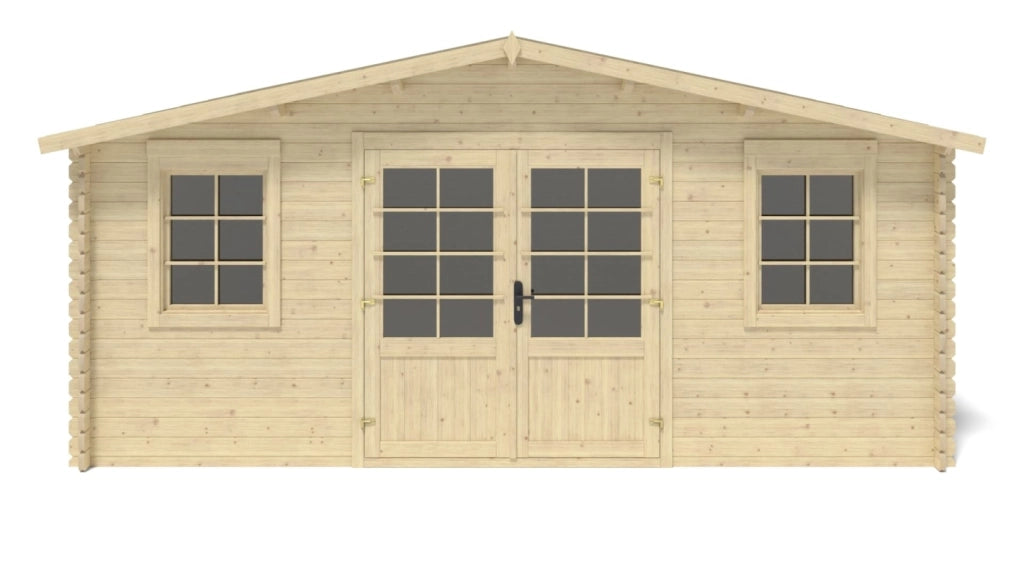 Casetta da giardino in legno - 21.42m2 - 5.1x4.2m - 34mm - colore: naturale - DOM746 - ALTANKA