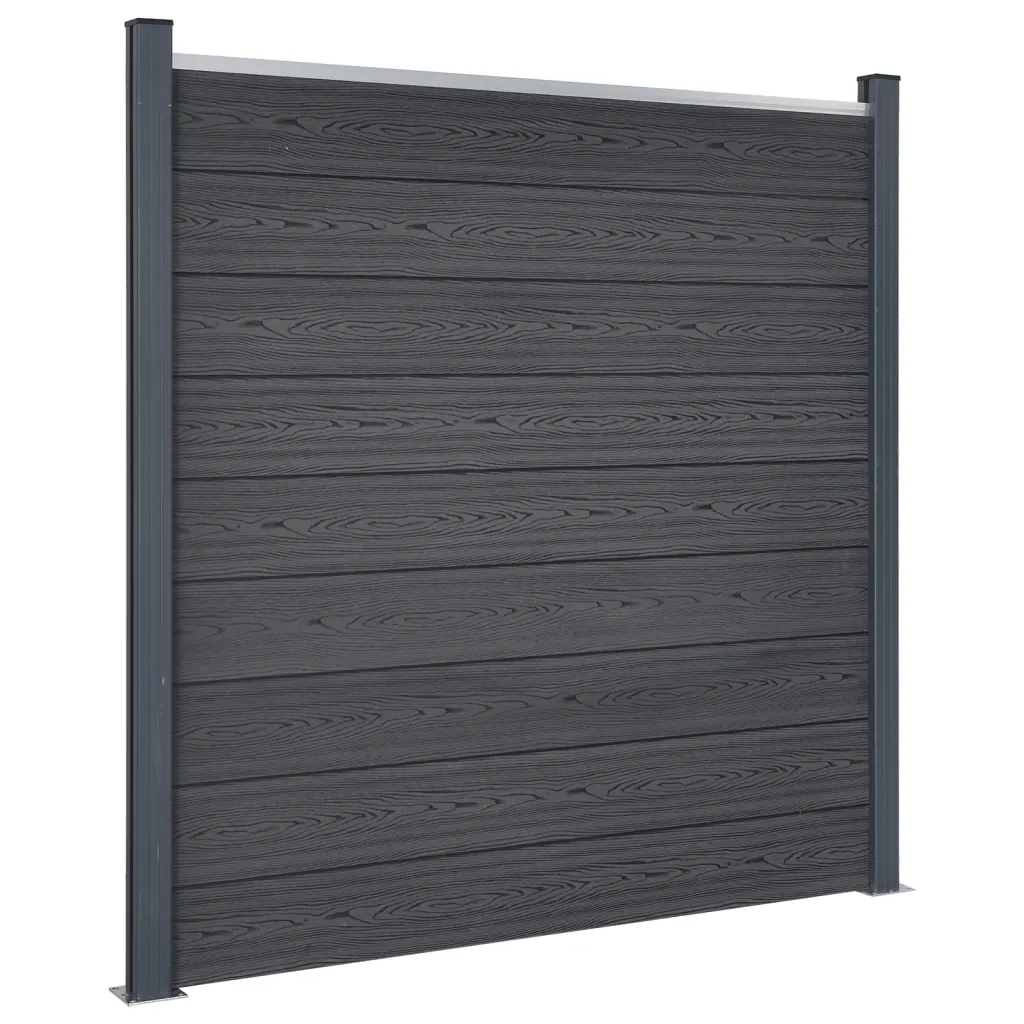 Set Pannello di Recinzione Grigio 526x186 cm in WPC 3211829
