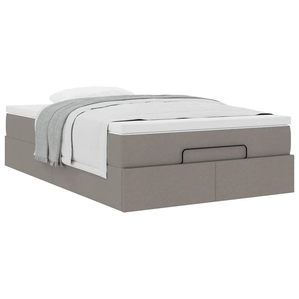 Struttura Letto Pouf con Materasso Tortora 120x200cm in Tessuto 3311103