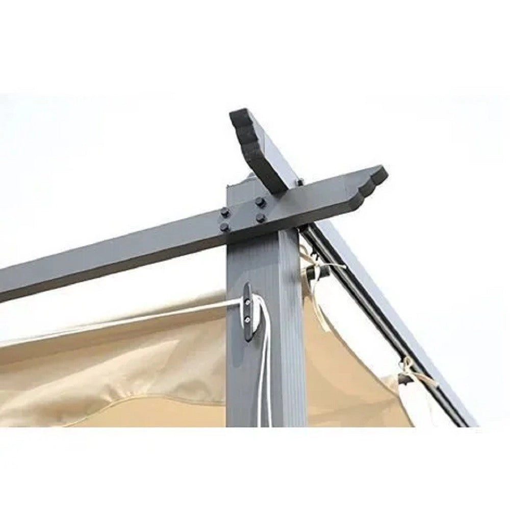 PERGOLA 3X4 GAZEBO ALLUMINIO CON TELO RETRATTILE SCORREVOLE GIARDINO