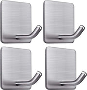 Set di chiodi adesivi da parete da 4 - Acciaio inossidabile - Asciugamani per bagno, camera da letto e cucina - Adesione forte e portata di carico