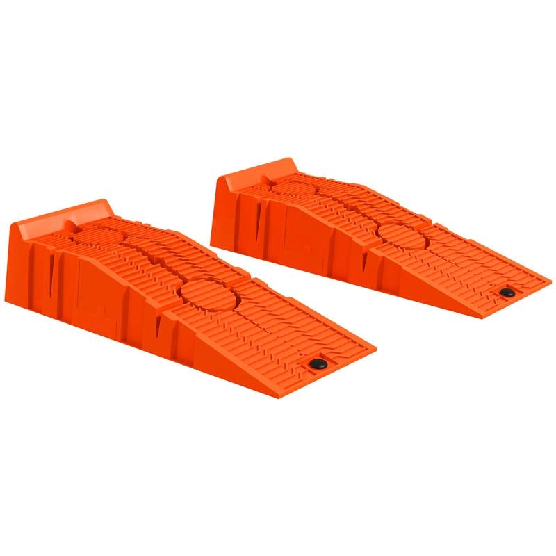 SET 2 RAMPE PER AUTO IN PLASTICA CON CARICO MASSIMO 5 TONNELLATE 91X30X21 CM ARANCIONE