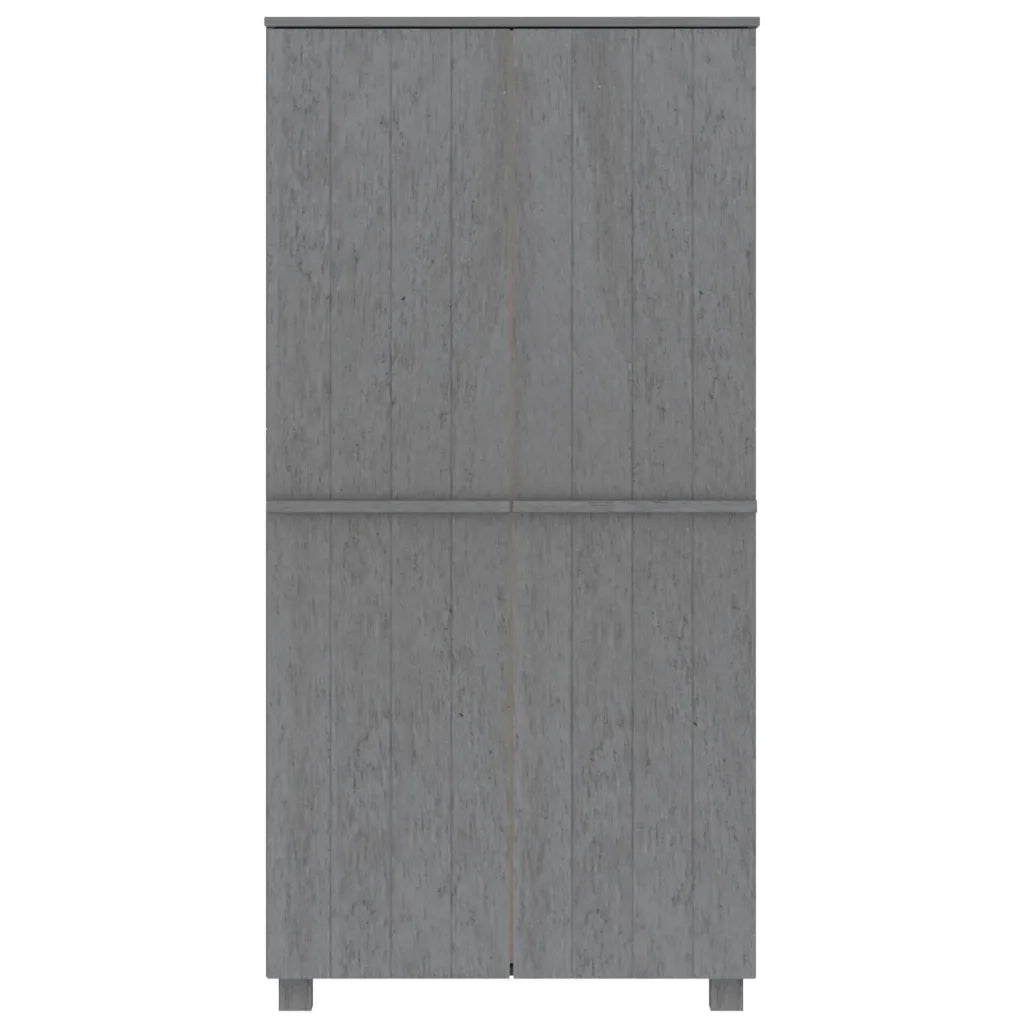 Armadio HAMAR Grigio Scuro 89x50x180 cm Legno Massello di Pino 340482