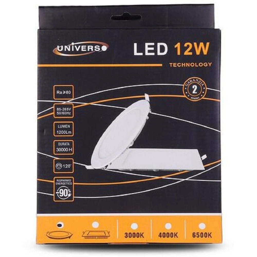 Trade Shop - Pannello Led Slim 12w Incasso Rotondo In Pvc Luce Caldo Naturale Freddo P155at -