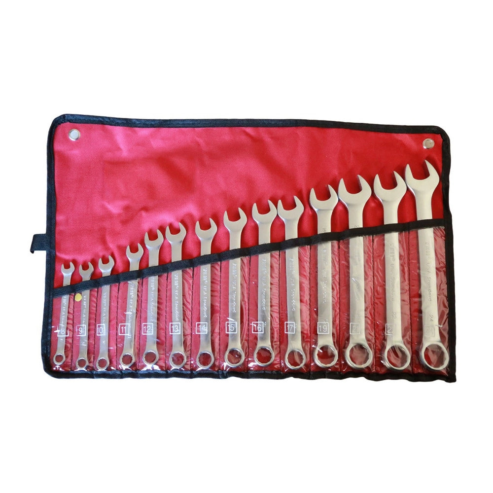 Trade Shop - Set Chiavi Combinate 14 Pz. 8-24 Mm Fissa E Stella Acciaio Cr-v Con Astuccio -