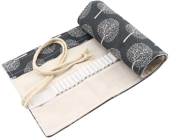 Tecnico Portatile Ospedalabile - Borsa di Raccordo - 48 Orecchioni - Tessuto in Canapa Duraturo - Scuola/Ufficio - Dimensioni 20 x 55 cm - Borsa per Pennelli