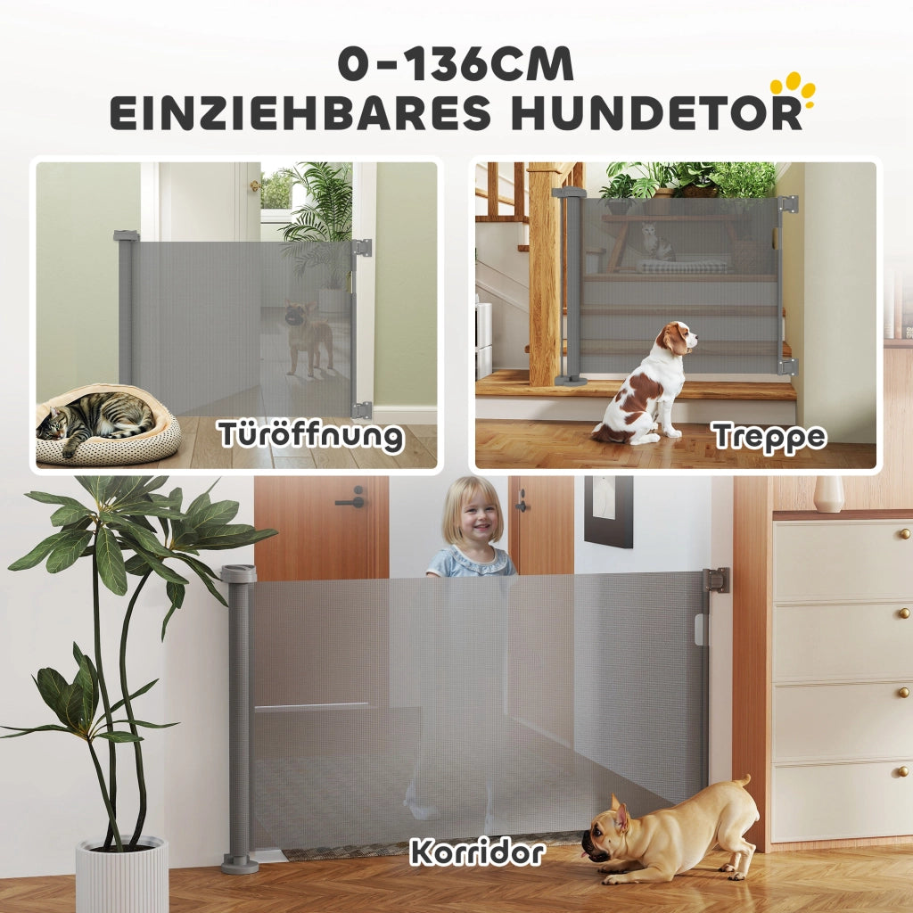 Cancelletto di Sicurezza Estensibile 0-136cm ¨C Xylo ¨C Grigio, 87cm Altezza