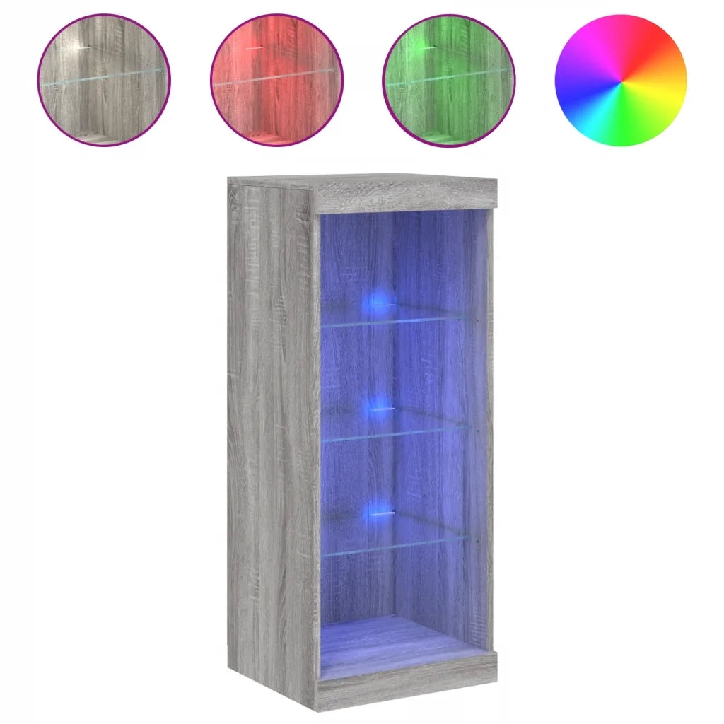 Credenza | Madia | Buffet da pranzo | Armadio da pranzo con Luci LED Grigio Sonoma 41x37x100 cm
