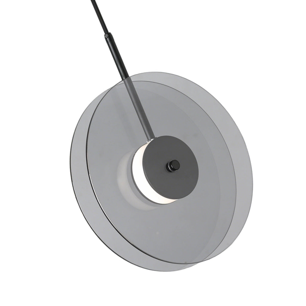 Lampada sospesa verticale CASY nera vetro fumé LED CCT 6W