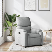 Divano Sedia-Poltrona Reclinabile in Tessuto Grigio Chiaro 813764