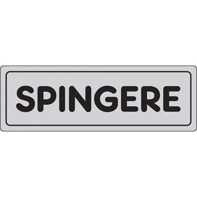 TARGA SEGNALETICA ADESIVA SPINGERE - VINILE CM 15X5- 10 pezzi