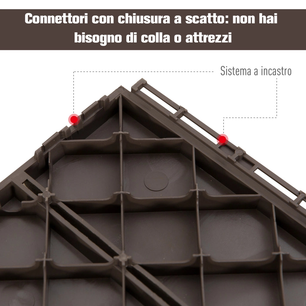 Set Piastrelle Pavimento Terrazzo ¨C Zephmum ¨C Marrone 30x30x2cm