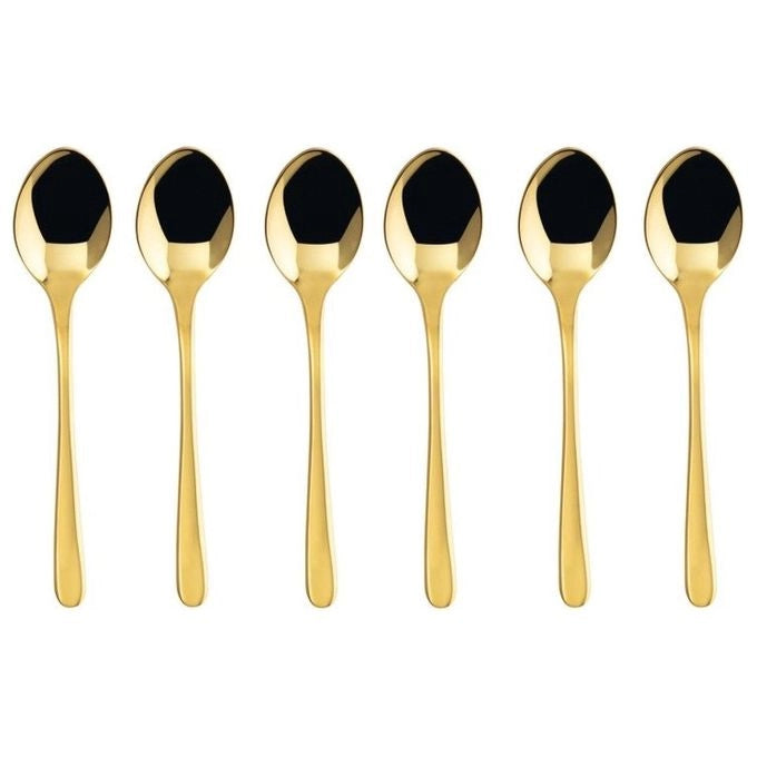 Sambonet S0097-S00017-S1824 Taste Cucchiaini da Caffe' Espresso 6 Pezzi Acciaio Inox 18-10 Finitura PVD Oro Lucido colore Oro