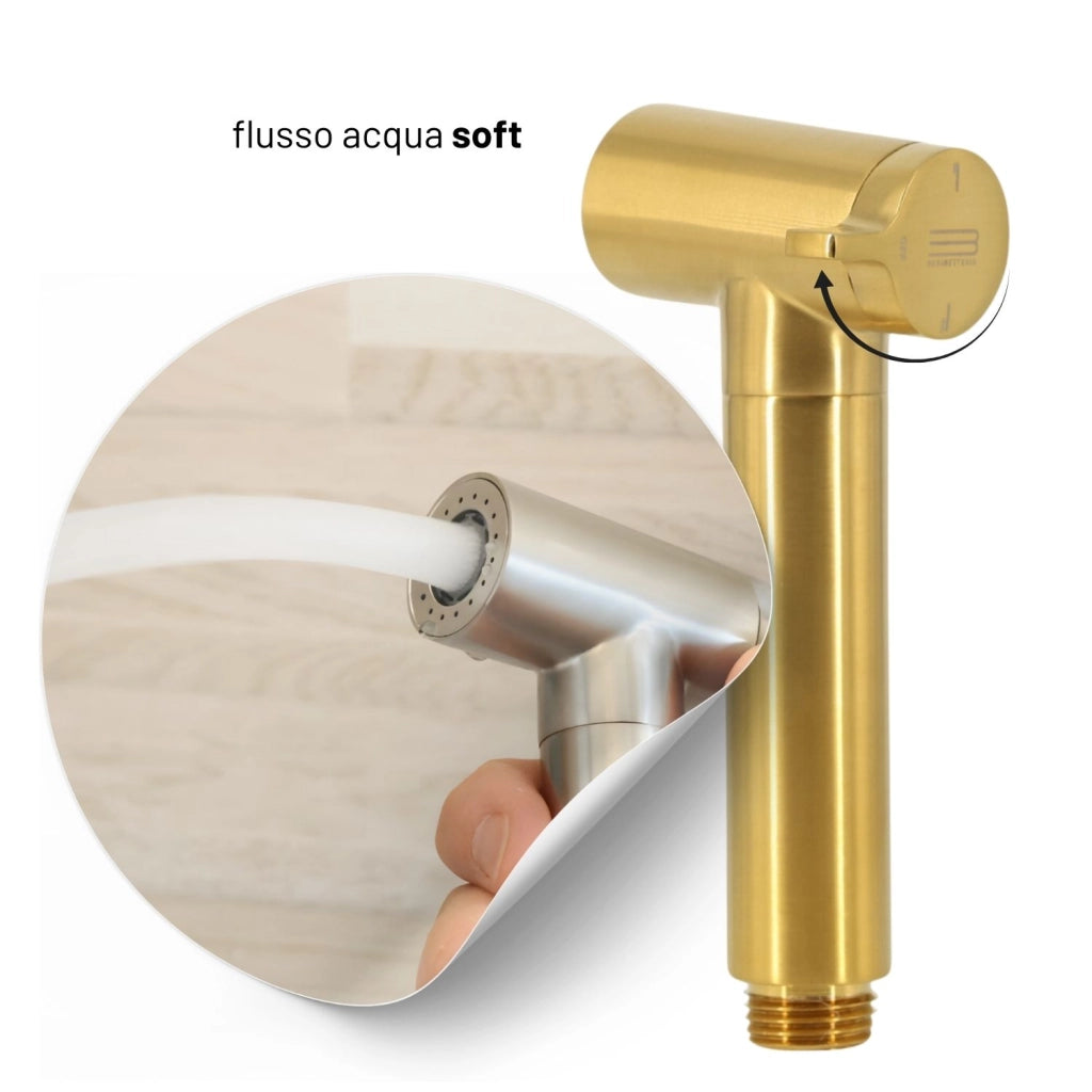 Idroscopino wc doccetta ottone portatile shutoff monogetto con leva ogomondo kit *** finitura- oro bronzato spazzolat...