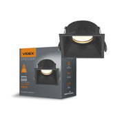 Faretto incasso quadrato nero orientabile GU10 Videx