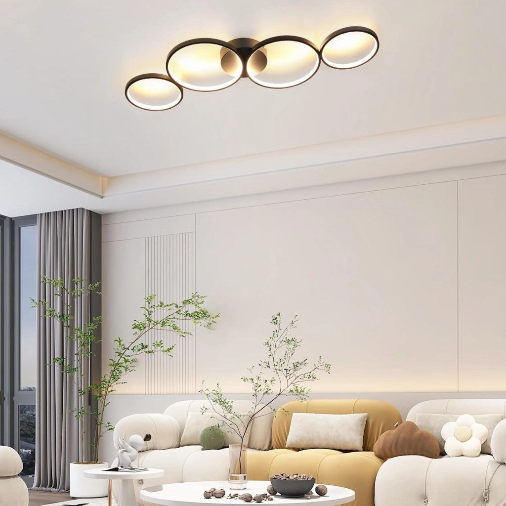 ZMH Lampada da soffitto plafoniera LED moderna telecomando design elegante 4 fiamme