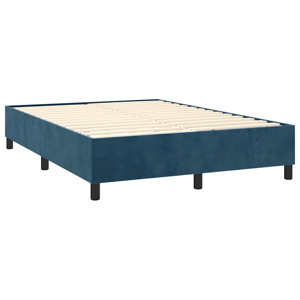 Letto a Molle con Materasso e LED Blu Scuro 140x200 cm 3139749