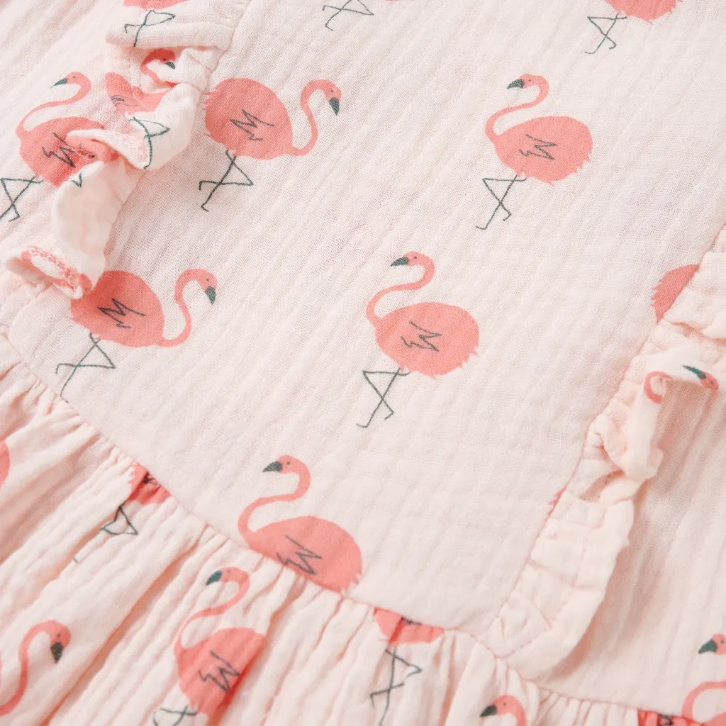 Abito da Bambina con Volant Rosa Tenue 104 11480