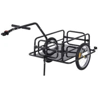 Carrello per Bicicletta Rimorchio Cargo Bici Trasporto di Oggetti Pieghevole Portata 36kg 156x72x82cm