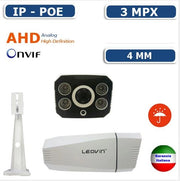 Telecamera Bullet IP 4MM 12V/48 POE Onvif 3 Mpx FULL HD Leovin