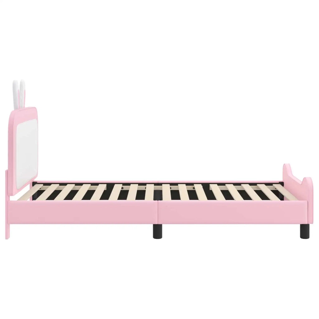 Struttura letto Bambini | Letto Infantile | Lettino con testata Rosa 90 x 200 cm PU