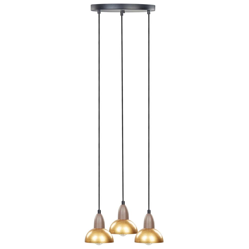 Lampada a sospensione Ottone Metallo Ferro Base Paralumi 3 Punto Luce Accessori Casa Illuminazione Soggiorno Sala da Pranzo