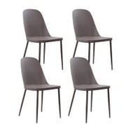 E-STYLO Sedia in polipropilene visone e gambe in metallo visone, 46cm X 55cm H. 80cm.