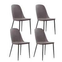E-STYLO Sedia in polipropilene visone e gambe in metallo visone, 46cm X 55cm H. 80cm.