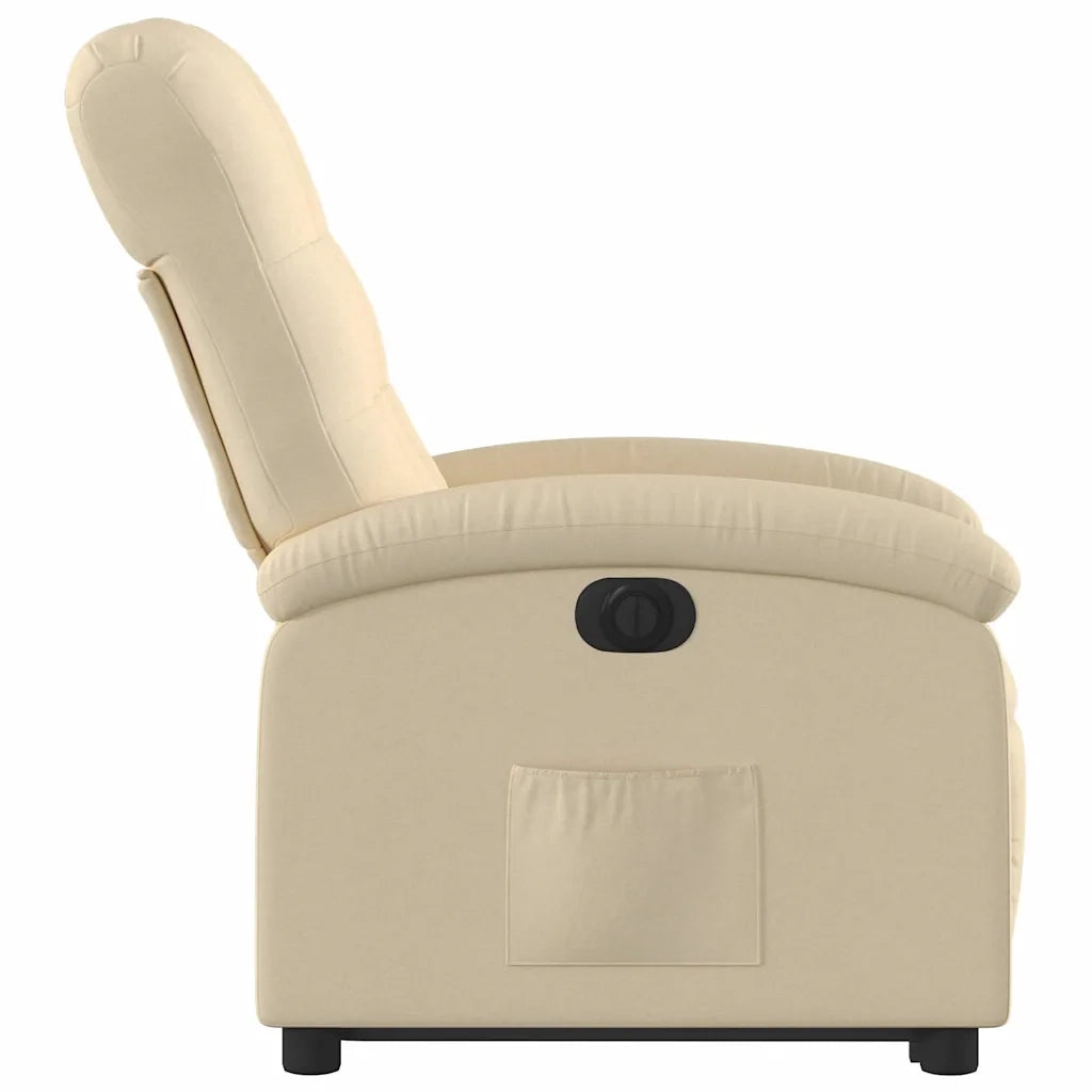 Poltrona Alzapersona Reclinabile Elettrica Crema in Tessuto 3204125