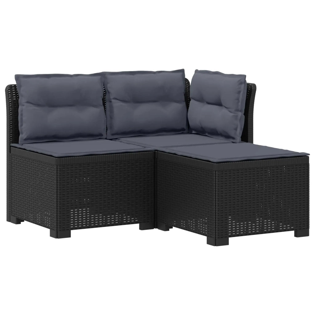 Divano da giardino 3 posti con cuscini in look rattan PP 8011907