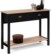 Console a 2 cassetti campagna ISIS 1 ripiano legno e nero