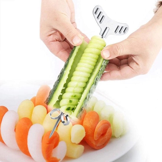 Spazzola per Verdure in Acciaio Inossidabile - Manico Antiscivolo - Strumento di Taglio - Patate/Zucchine/Cocomeri - Progettazione Creativa - 25 cm - Spazzolatrice