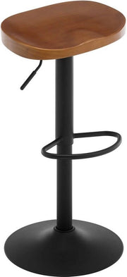 Banchi in legno - Sedia per cucina - Sedia girevole - Altezza regolabile - Supporto per piedi ergonomico - Sedile in legno massiccio - 41,5 cm x (60-81) cm x 31,5 cm