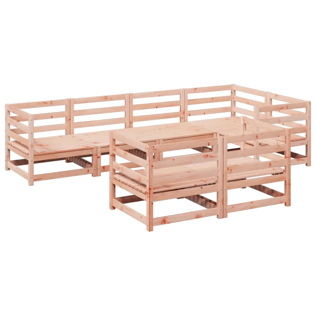 Set Divani da Giardino 7 pz in Legno Massello Abete Douglas
