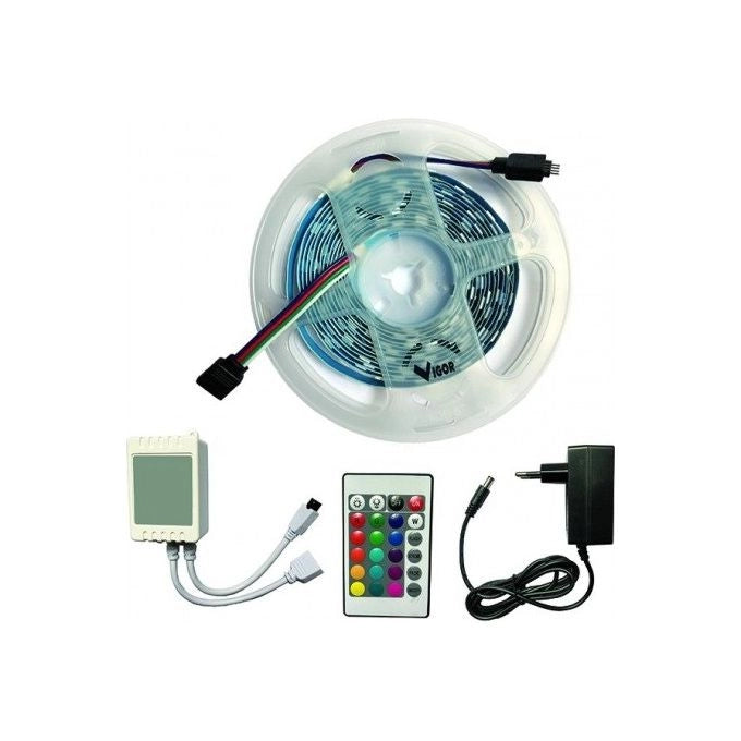 Vigor 3408020 Bruco-XL Striscia a led RGB 5 metri 24W 300 LED multicolore colore Multicolore