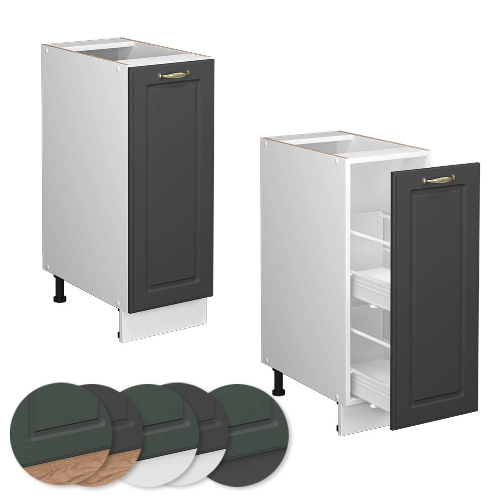 Armadio cucina dispensa alto Fame-Line Antracite-oro/Bianco 30 cm senza piano di lavoro Vicco