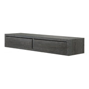 Mensola da Muro con Cassetto, Comodino Sospeso, Mensola da Parete, Rovere Scuro, 88,2x13,4 p23,7 cm - Domino Maxi