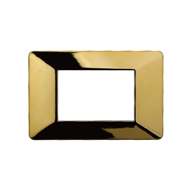 Placca Plastica Serie Starlight 3P Colore Oro Lucido Compatibile Con Vimar Plana