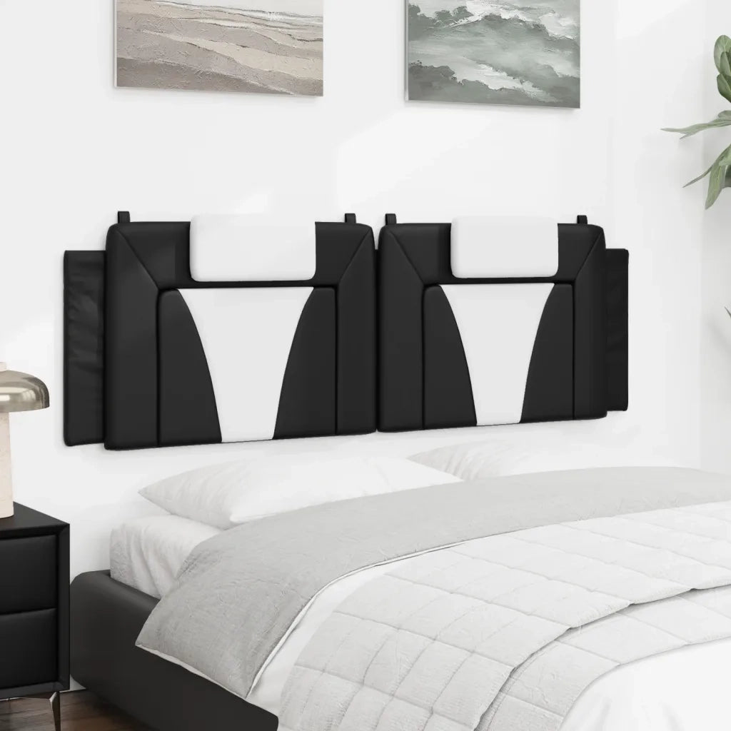 Cuscino Testiera Viana Nero e Bianco 160 cm in Similpelle 374802