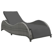 Lettino Prendisole con Cuscino in Polyrattan Antracite cod mxl 64650