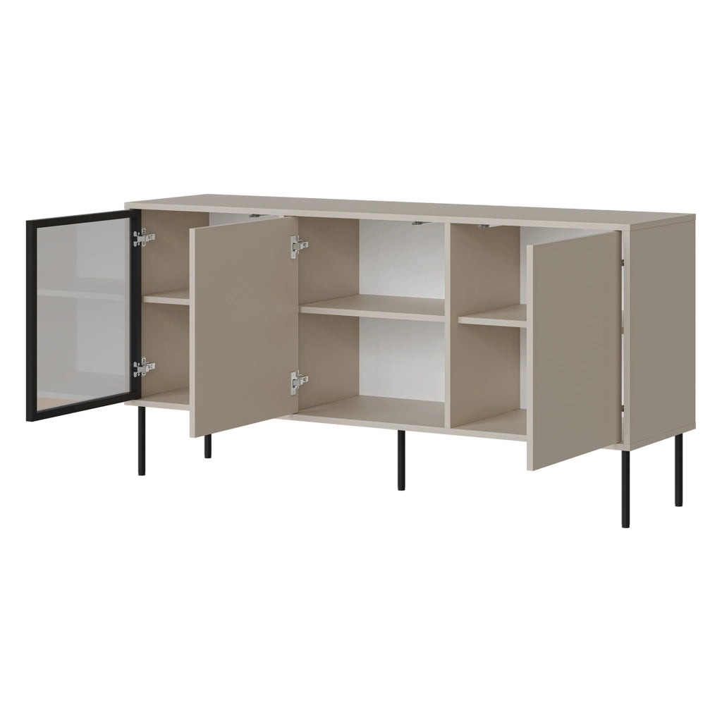 Madia Conzano, Credenza 3 Ripiani, 150x40x75h cm Beige