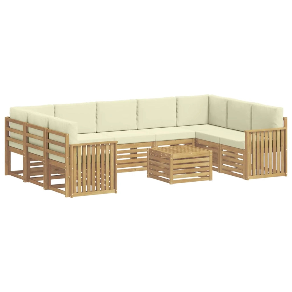 Set di divani da esterno 10 pcs Bianco e Crema 59 x 59 x 37 cm 3392540