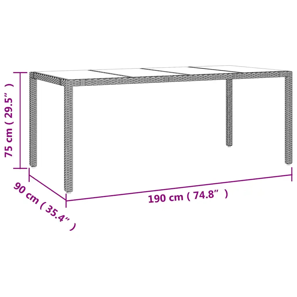 Set BistrÃ² da Giardino 9 pz con Cuscini in Polyrattan Marrone
