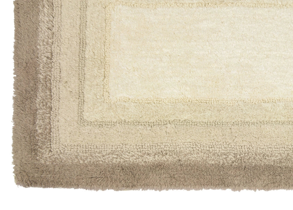 Tappeto Bagno Rettangolare In Spugna Morbida Antiscivolo Degradè Naturale - 55x110 - Naturale