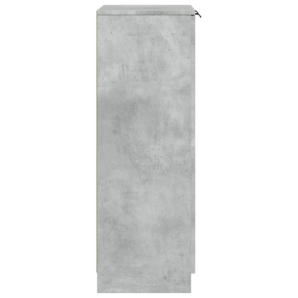 Scarpiera Grigio Cemento 59x35x100 cm in Legno Multistrato